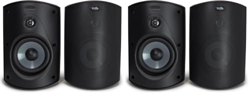 Polk Audio Atrium 6 All-Weather Outdoor Speakers, 100W Wired (Pair, Black) (Pack of 2) - color: Black, size: 2 Speakers (Pack of 2), style: Atrium 6