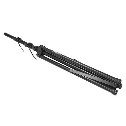 Sound Town DJ Lighting Stand, Height Adjustable, 12 ft Tall, with Side Bars and Tripod Base (STLS-M12) - color: Matte Black, size: 12ft