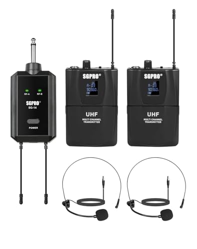 SGPRO SG-14BB Dual Wireless Head-Worn Microphone Set - color: SG-14BB | Two Bodypack Set
