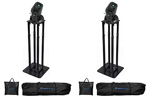 Rockville Rock SPOT 260W Moving Head Light Pair with 2 RTP32B Totem Stands