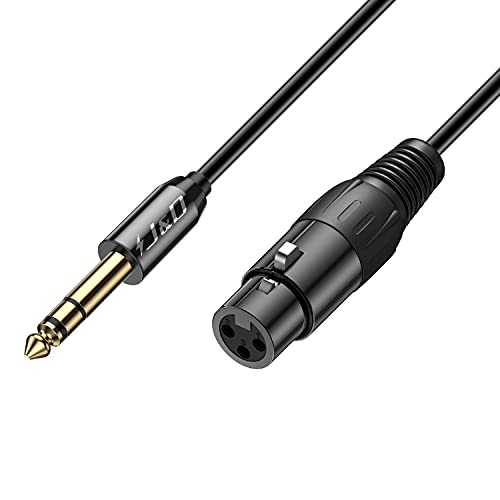 J&D XLR Female to 1/4 Inch 6.35mm TRS Stereo Jack Cable, XLR to Quarter inch Balanced Signal Interconnect Patch Cord for Speaker Condenser Mic Guitar Mixer AMP, 3 Feet - size: 3 Feet