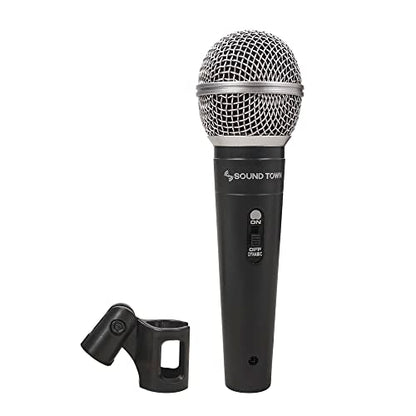 Sound Town 3-piece Professional Handheld Dynamic Microphone Kit with Carry Case, Mic Clips, 26ft XLR to 1/4" Audio Cables (STMICKT3)
