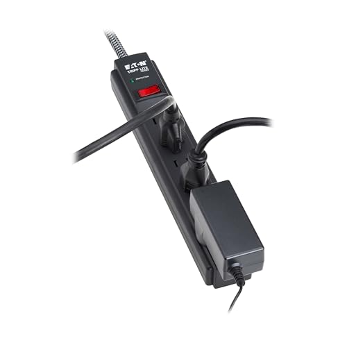 Eaton Tripp Lite Series 6-Outlet Surge Protector Power Strip, Flat Plug 20ft Braided Extension Cord, 1200 Joules, 15A Circuit Breaker, Lifetime Manufacturer's Warranty & $10,000 Insurance (TLP620DB) - size: 20ft Cord