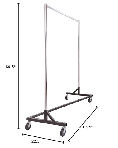 Econoco Commercial Rolling Z-Rack with Zippered Protective Garment Cover - color: Black, style: Z Rack with Garment Cover