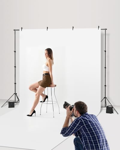 VEVOR Backdrop Stand, 7 x 10 ft Adjustable Photo Backdrop Stand Kit, Portable Background Backdrop Stand with 3 Crossbars, Heavy Duty Projector Screen Stand, for Wedding, Photo Video Studio & Party - size: 7 x 10 Ft