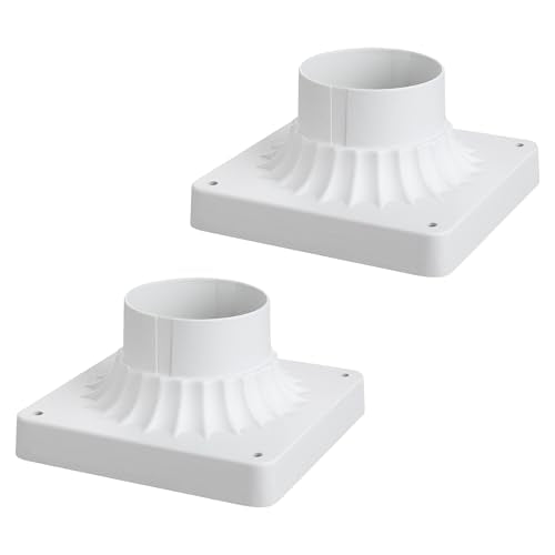 Outdoor Post Light Base 2PK, Pier Mount Adapter White - color: Matte White-2PK