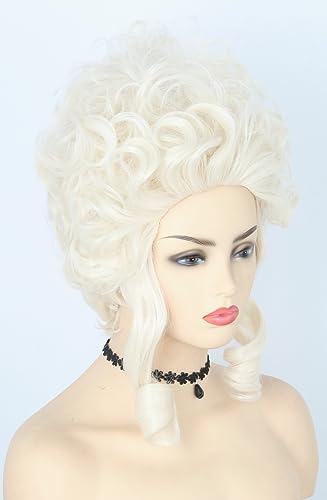 Topcosplay Blonde Short Big Hair Wig Halloween Costume Cosplay Wigs for Women Baroque Beehive Wig - color: Blonde