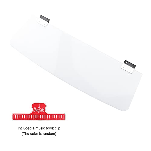 Universal Music Book Stand - Sheet Music Stand Fits 61-Key 88-Key Digital Piano Keyboards With a Slot ≥48cm/18.9in Length, Max Inner Gap (If dual-slot) ≤38cm/14.96in | Not for Round Jacks - color: Gloss White