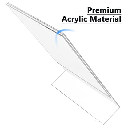 MaxGear Acrylic Sign Holder, 8.5 x 11 L-Shape Plastic Display Stand, 3 Pack | Clear Acrylic Material, L-Shape Design for Menus, Flyers and Signs, Easy Paper Insertion, Use In Office, Home, Store