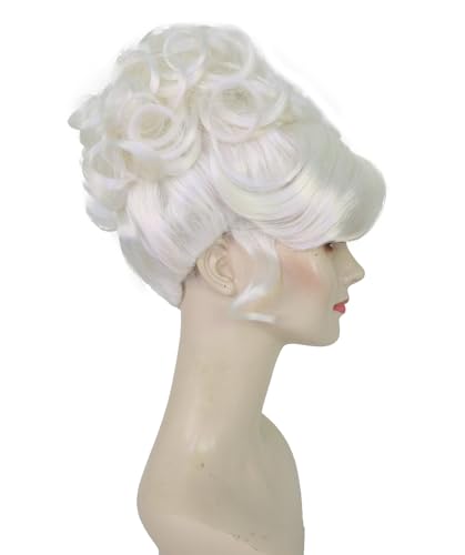 American Rapper Curly Updo High Fashion Wig for Women - Celebrity Style Wig | Elegent Choice for Cosplay Events, Halloween Parties & Themed Performances - White - color: White