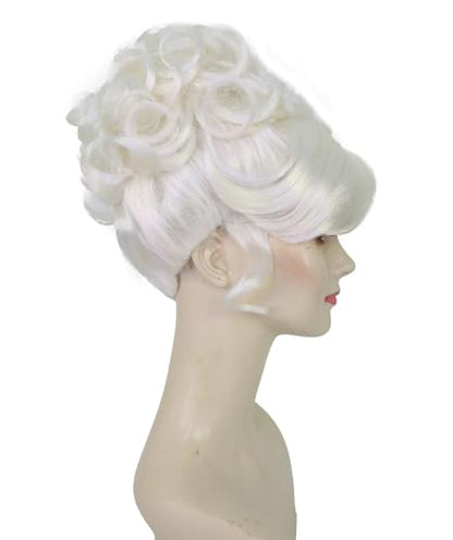 American Rapper Curly Updo High Fashion Wig for Women - Celebrity Style Wig | Elegent Choice for Cosplay Events, Halloween Parties & Themed Performances - White - color: White