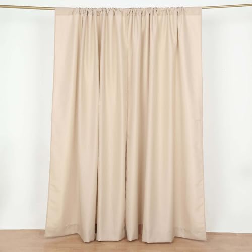 Efavormart 2 Pack | Nude Polyester Drapery Panels with Rod Pockets, Photography Backdrop Curtains, 5ftx8ft - 130 GSM - color: Nude Beige
