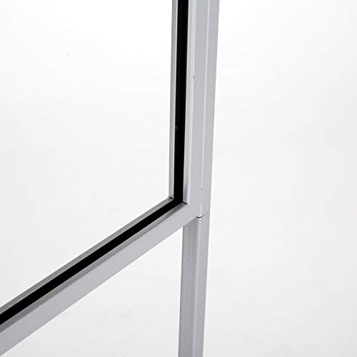 M&T Displays Metal Eco Info Board, Silver 22x28 Inches Slide-In Poster Sign Holder 1 Tier Double Sided Floor Standing Pedestal Advertising Display with Backing and Anti-Glare PET Cover