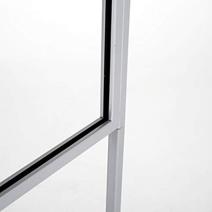 M&T Displays Metal Eco Info Board, Silver 24x36 Inches Slide-In Poster Sign Holder 1 Tier Double Sided Floor Standing Pedestal Advertising Display with Backing and Anti-Glare PET Cover - color: Silver, size: 24x36