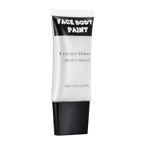 White Face Paint, Professional Face Painting Kit, Cream FX Water Based Body Paint, Full Coverage Foundation Makeup, SFX Makeup For Halloween Clown Joker Skeleton Corpse Zombie Vampire Cosplay