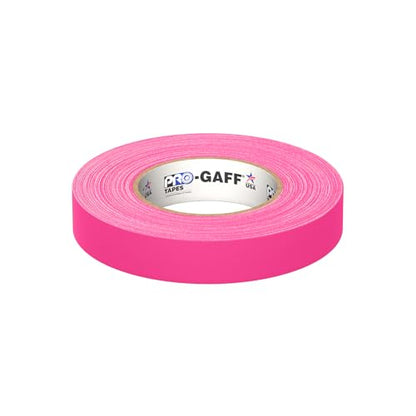 1" Width ProTapes Pro Gaff Premium Matte Cloth Gaffer's Tape With Rubber Adhesive, 50 yds Length x, Fluorescent Pink (Pack of 1) - size: 1" x 50 yds (Pack of 1), style: Vibrant