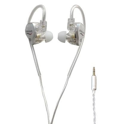 RitMoment RIT10 Pro Wired Earbuds - Balanced Sound & Rich Bass, Dual Magnetic Dynamic Driver, Ultra Comfort, in Ear Monitor IEM Earphones (3.5mm No Mic, Clear) - style: NO-MIC