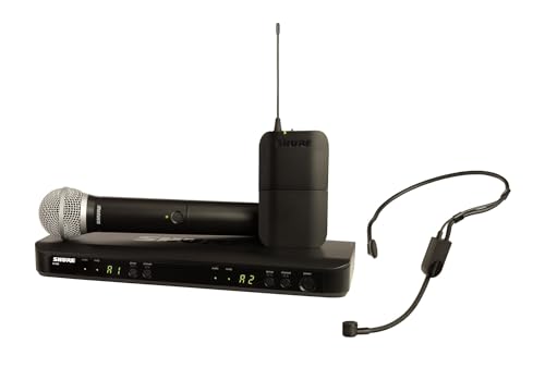 Shure BLX1288/P31 Dual-Channel Wireless Audio Kit, H9 Band (512–542 MHz) – BLX88 Receiver, PG58 Handheld & PGA31 Headset Mics – Up to 14 Hr Battery, 300 ft Range - style: H9 Band (512-542 MHz)