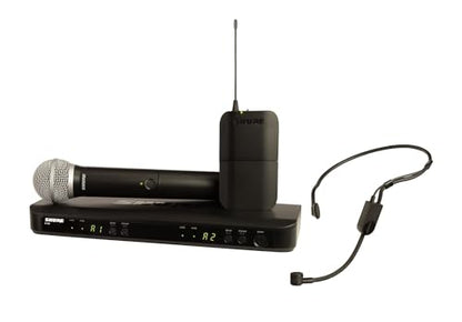 Shure BLX1288/P31 Dual-Channel Wireless Audio Kit, H9 Band (512–542 MHz) – BLX88 Receiver, PG58 Handheld & PGA31 Headset Mics – Up to 14 Hr Battery, 300 ft Range - style: H9 Band (512-542 MHz)