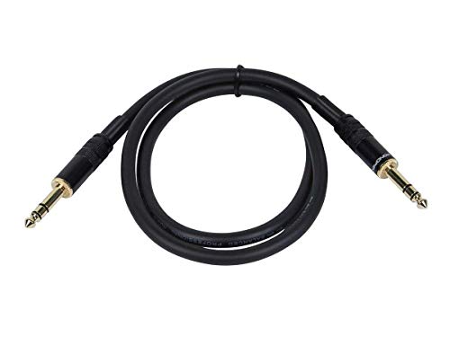 Monoprice 1/4-Inch TRS Male to Male Cable - 10 Feet - Black, 16AWG, Gold Plated - Premier Series - size: 10 Feet