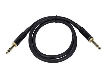 Monoprice Premier Series 1/4 Inch (TRS) Male to Male Cable Cord - 75 Feet- Black 16AWG (Gold Plated) - size: 75ft
