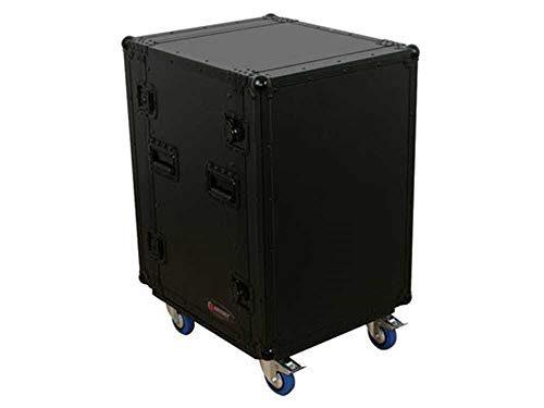 Black 16U Pro Amp Rack with Casters