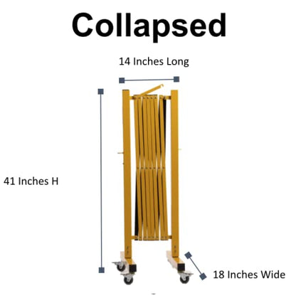 Trafford 11-Ft Expandable Metal Barricade, Mobile Barrier Gate, Red & White | Industrial Retractable Traffic Safety Fence with Locking Casters, Steel Frame and Aluminum Cross Members, Links Together. - size: 11 feet, Red and White
