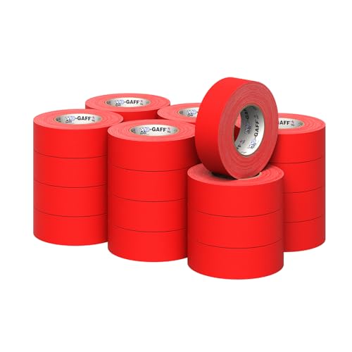 2" Pro Gaff Gaffers Tape 55 yards length red matte. Premium Heavy-Duty Gaffers Tape trusted by professional Gaffers. Made in the USA. Holds Tight, Easy to remove. (Pack of 24)