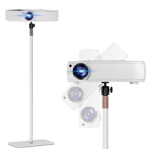 PUTORSEN Universal Projector Stand, Height Adjustable Floor Stand, White - color: White