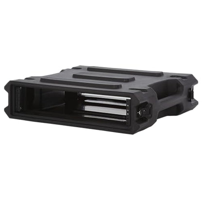 Gator Cases Pro Series 2U Rack Case with Standard 19" Depth, Roto Molded Made in USA (G-PRO-2U-19) | Made in the USA Molded Hard Shell Front & Rear Threaded Rack Rails Side Carry Handles - size: 2U Rack Space, style: Standard - 19" Deep