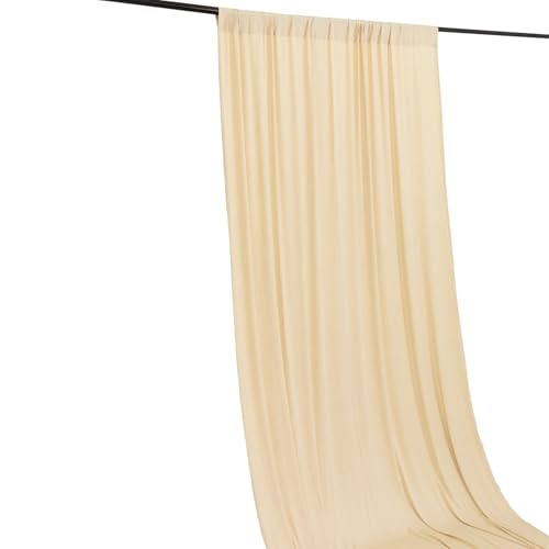5x10 feet Beige 4-Way Stretch Spandex Divider Backdrop Curtain Party Wedding Ceremony Decorations - color: Beige