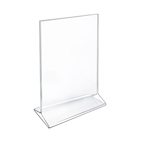 Azar Displays 142714 7-Inch Width by 11-Inch Height Top-Load Acrylic Sign Holder, 10-Pack - size: 7 in W x 11 in H Vertical