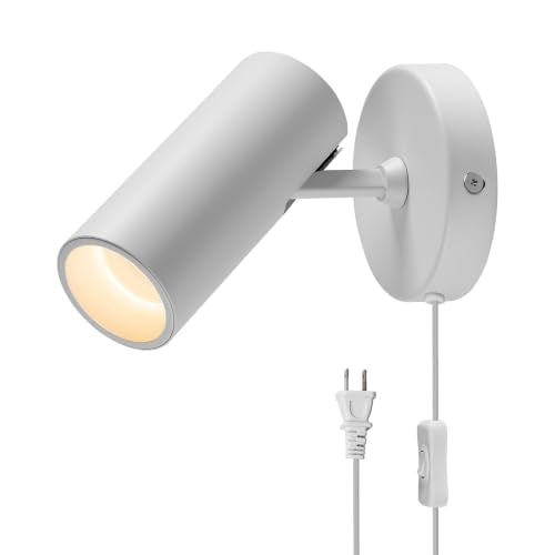 Aisilan LED Spotlight Uplighting Indoor, Plug in Wall Scones Accent Ceiling Spot Light Up Light Fixture for Plant Art Picture Gallery Paintings, CRI 97, 3000K, 12W, White, 1 Pack - color: White