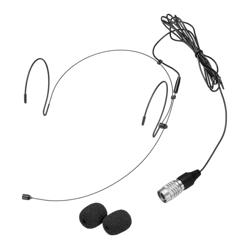 MECCANIXITY Ear Hook Headset Microphone, Double Over Ear Set Hanging Omnidirectional Wired Audio Condenser Microphone Headset with Audio Technical Type Plug 3.9ft Cable, Black - color: Black, style: Audio-Technical Type Plug