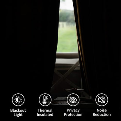 FMFUNCTEX Velvet Blackout Curtains Gold Brown Thermal Insulated Curtains for Bedroom Living Room Darkening Curtains 84 Inches Long Soft Luxury Heavy Rod Pocket Brown Drapes Dining Room 2 Panels Set - color: Gold Brown, size: 52"W x 84"L (Pack of 2)
