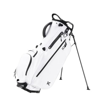 KVV Lightweight Golf Stand Bag with 7 Way Full-Length Dividers, 5 Zippered Pockets, Automatically Adjustable Dual Straps，Elegant Design - color: White
