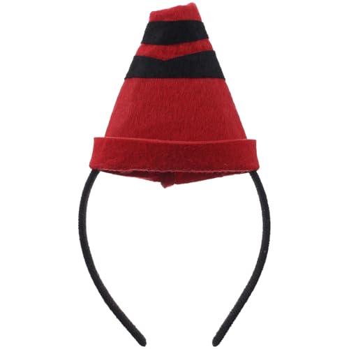 Crayon Headband Costume Felt Cone Crayon Hat 3D Cute Hairband for Women Teachers Art Theme Dress Up Outfit for - color: Red