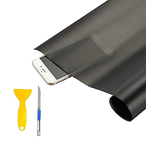 KOMAS 12” X 48” Tint Vinyl Film Sticker Sheet Roll for Car Headlight, Tail Lights, Fog Lights with Squeegee + Cutter (Matt Black) - color: Matt Black