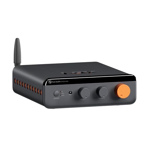 Fosi Audio BT20A MAX Stereo Power Amplifier, 300W x 2 Hi-Fi Audio Amp with PFFB Technology, LDAC Bluetooth 6.0, Dual Independent Power Supply, Remote Control, Perfect for 2.1 Systems & Home Audio