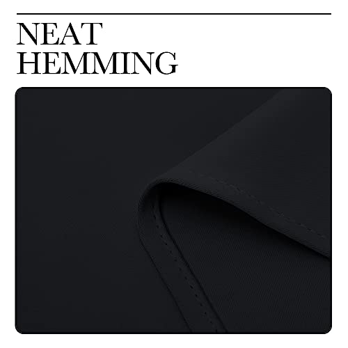 NICETOWN Blackout Draperies Window Curtain Panels, Autumn/Winter Thermal Insulated Solid Grommet Blackout Curtains/Drapes for Cafe (Set of 2, 42 inches by 50 inches, Black) - color: Black, size: 42"W x 50"L (Pack of 2)