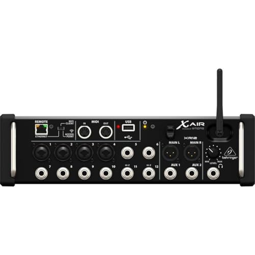 Behringer X AIR XR12 12-Input Digital Mixer for iPad/Android Tablets with 4 Programmable Midas Preamps, 8 Line Inputs, Integrated Wifi Module and USB Stereo Recorder