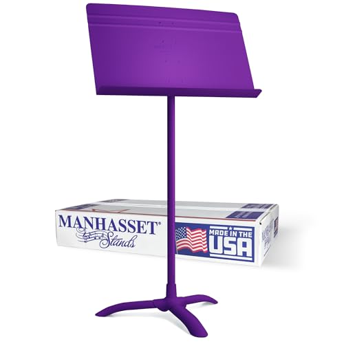 Manhasset 48 Symphony Music Stand for Sheet Music - Model 4801MPU | Long Lasting Durable Manhasset Stand, Adjustable Height, 20" x 12" Desk, Classroom, Orchestra and Band Use - color: Purple, Matte, size: Pack of 1