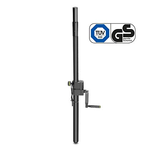 Gravity Speaker Pole SP 2472 B Adjustable Speaker Pole with Crank 35 mm to M20 for PA Speakers Height Adjustable, black