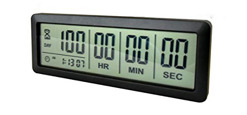 Digital 999 Days Countdown Timer Display time for Retirement Vacation Exam Wedding lab Kitchen Project Meeting(2C Batteries Included)/Black - color: Black