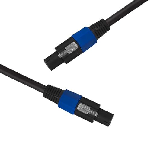 Professional 12 Gauge 100 Feet Speakon to Speakon Cables - 12AWG 100ft DJ/PA SpeakON Cords AMP Audio Wires - 2 Pack | Heavy duty, oxygen-free copper, low resistance, no signal loss, fit speaker, subwoofer, amplifier, audio system - size: 100 Feet