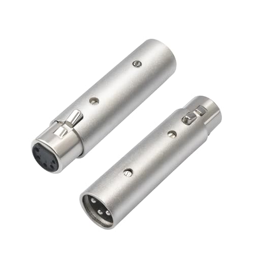 2Pack XLR-M 3 Pin to XLR-F 5 Pin Adapter, 3 Pin Male to 5 Pin Female DMX Gender Changer, Microphone Adapter with Secure Locking for DMX& Pro Audio - color: 5Pin F to 3Pin M