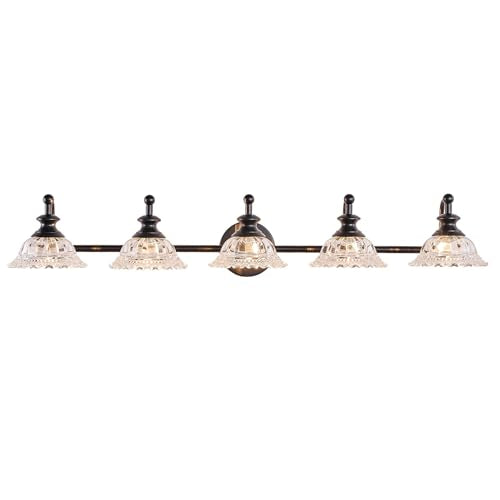 XIEDUN 37.4" 5 Light Vanity Light for Bathroom (Exclude G9 Bulb) Black Vanity Lights for Bathroom - color: Black, size: 5 Light A