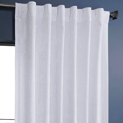 HPD Half Price Drapes Lush Crush Velvet Curtains - Room Darkening Curtain 120 Inches Long for Bedroom & Living Room, Luxury Look, Rod Pocket Design, (1 Panel), 50W x 120L, Pearl White - color: Pearl White, size: 50"W x 120"L (Pack of 1)