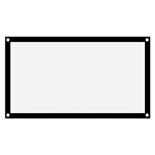 Projection Screen - 16:9 Bold Portable, Crimp Foldable Projector Screen Soft White Polyester Projection Screen for Outdoor Home Theater (72 - size: 72 cale