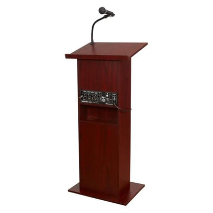 Oklahoma Sound 111PLS-MY Power Plus Floor Sound Lectern, 22" Width x 46" Height x 17" Depth, Mahogany
